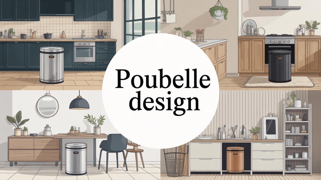 poubelle design mise en valeur dans différents styles d'intérieur