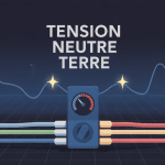 Schéma électrique tension entre neutre et terre moderne