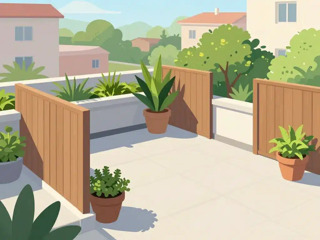 amenagement terrasse vue plongeante sur voisin