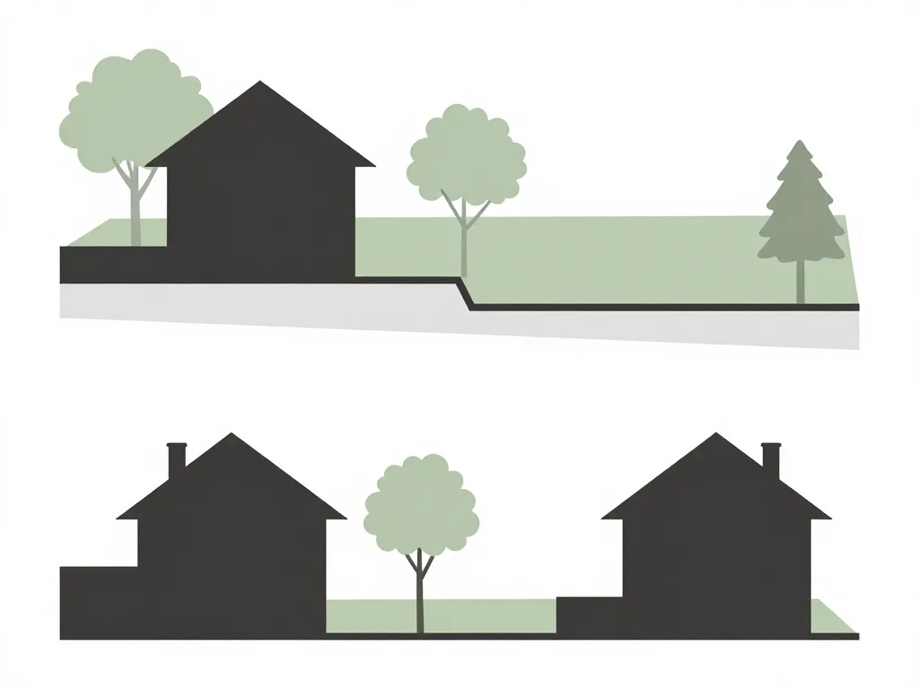 schema conception terrasse vue plongeante sur voisin