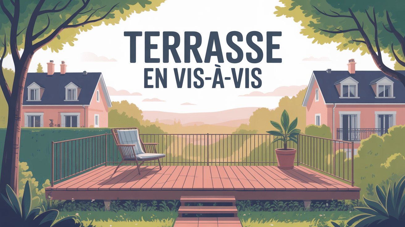 illustration terrasse vue plongeante sur voisin