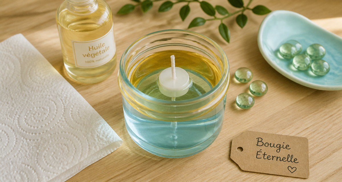 comment faire une bougie sans cire avec bocal et huile