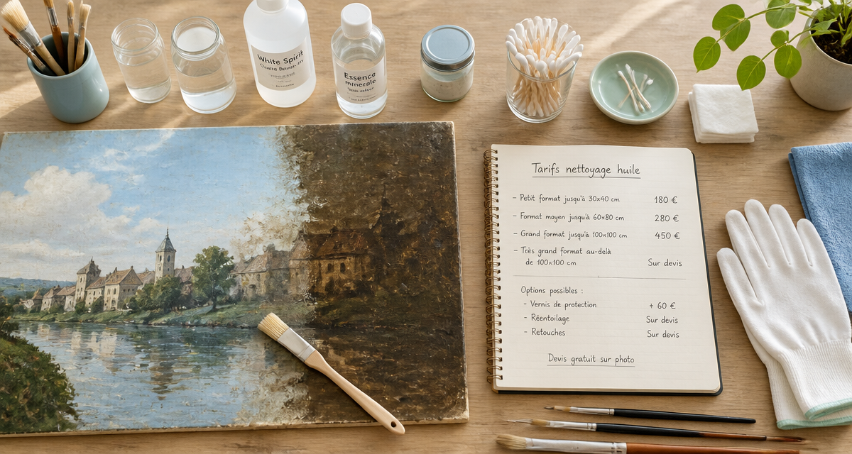 prix d'un nettoyage de tableau peinture à l'huile matériel restauration