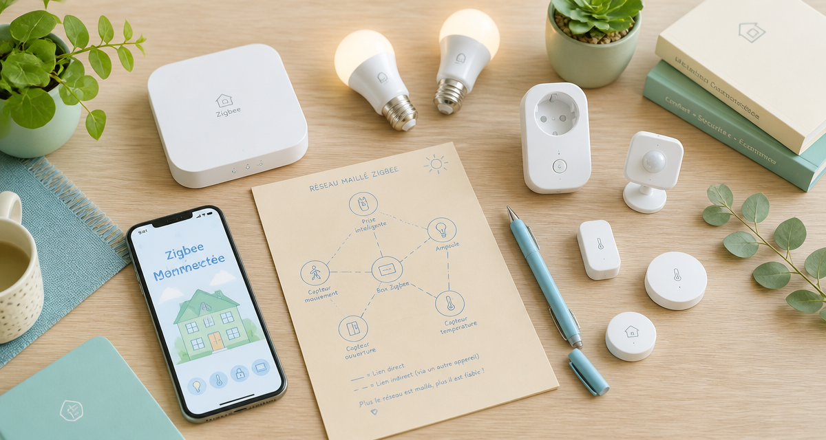 zigbee domotique sur bureau lumineux