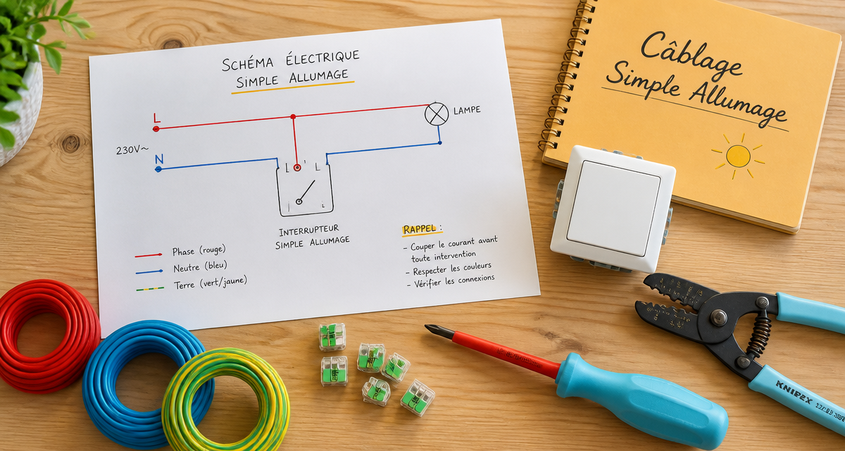 cablage simple allumage schéma et outils