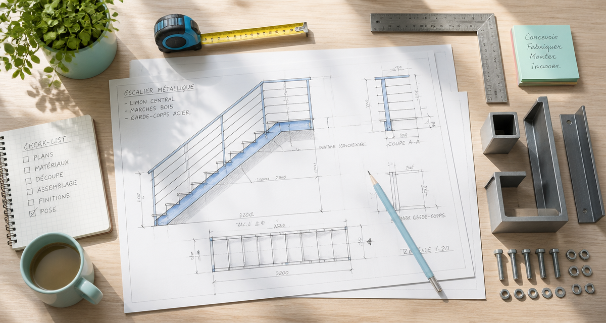 fabriquer un escalier en metal plans et outils
