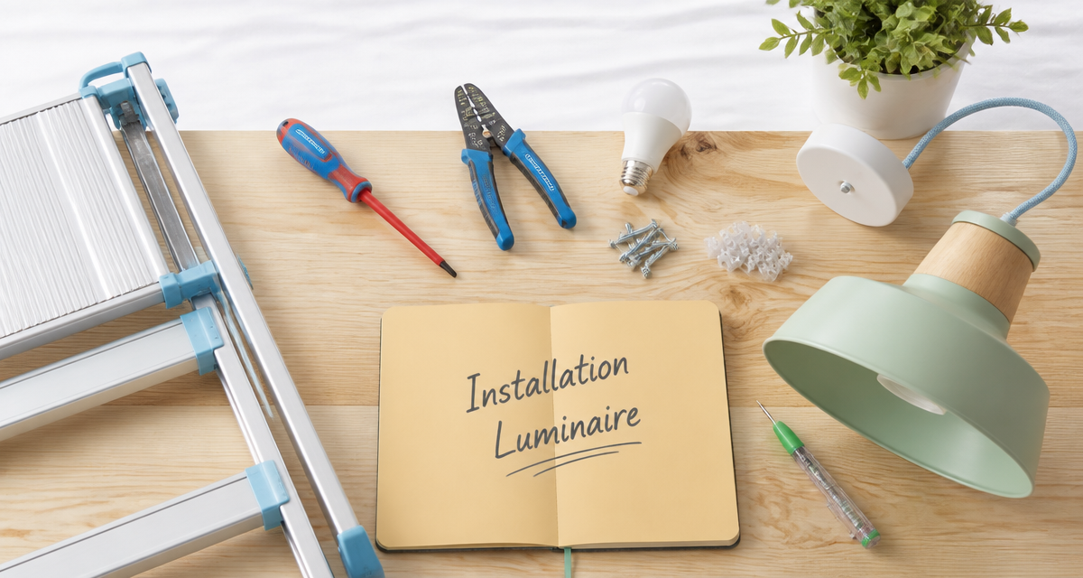 Installer luminaire plafond outils et matériel