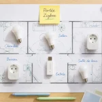 Portée Zigbee illustrée sur plan de maison