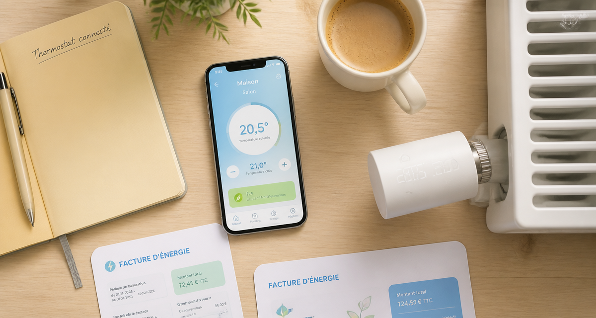 thermostat connecté radiateur smartphone factures