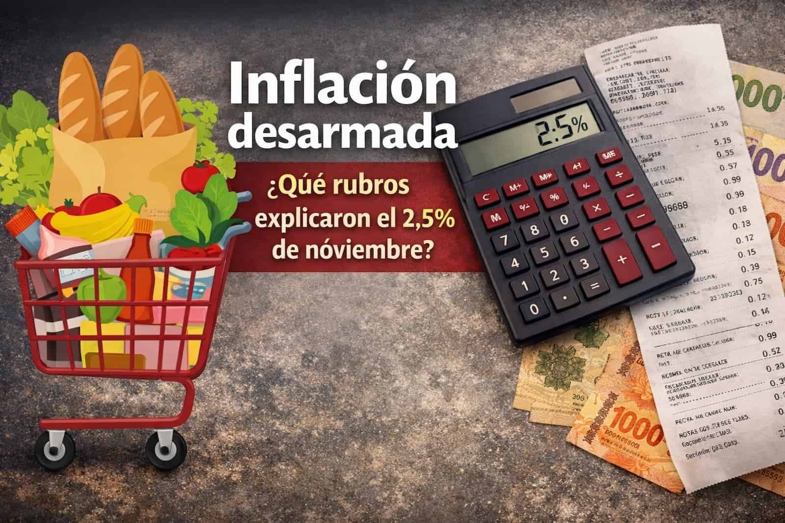Inflación noviembre 2025: qué rubros explican el 2,5% y por qué importa