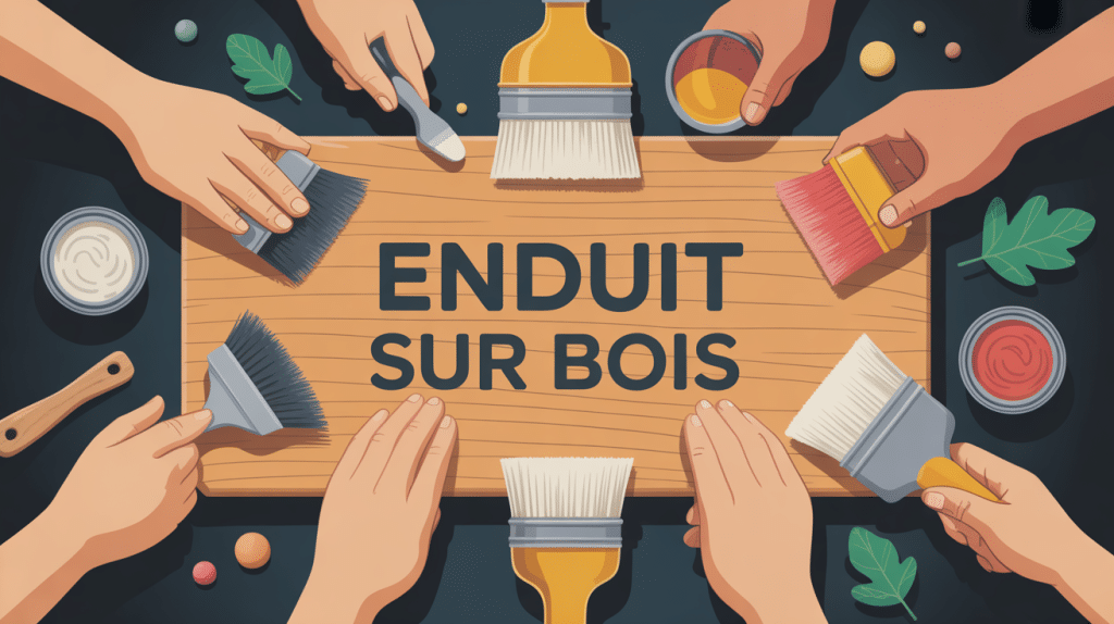 illustration étapes application enduit sur bois