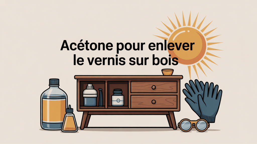 illustration enlever vernis bois acetone meuble protections