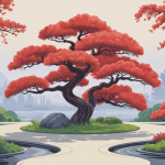 erables rouges japon feuillage rouge jardin zen