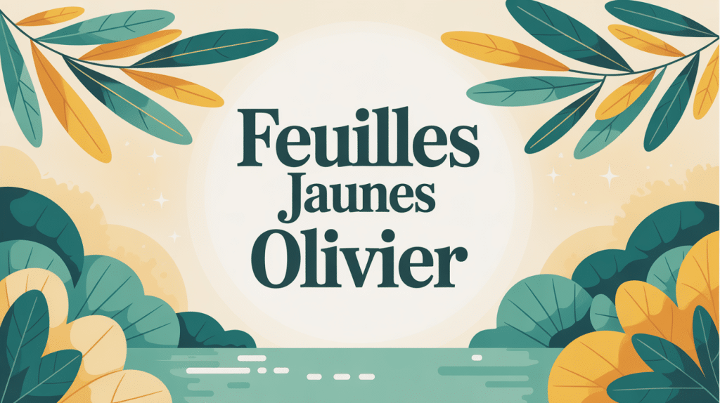 feuille jaune olivier olivier stylisé scène méditerranéenne