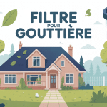 illustration filtre pour gouttière évitant feuilles sur maison