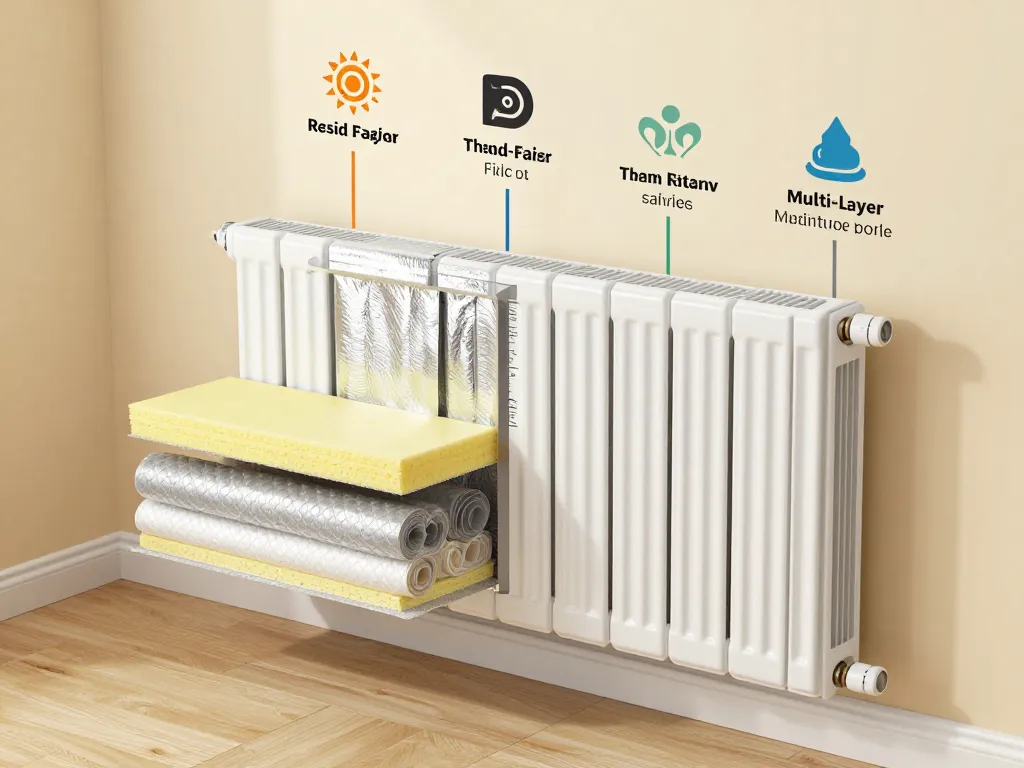 diagramme types isolant derriere radiateur