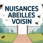 je suis envahi par les abeilles de mon voisin illustration jardin