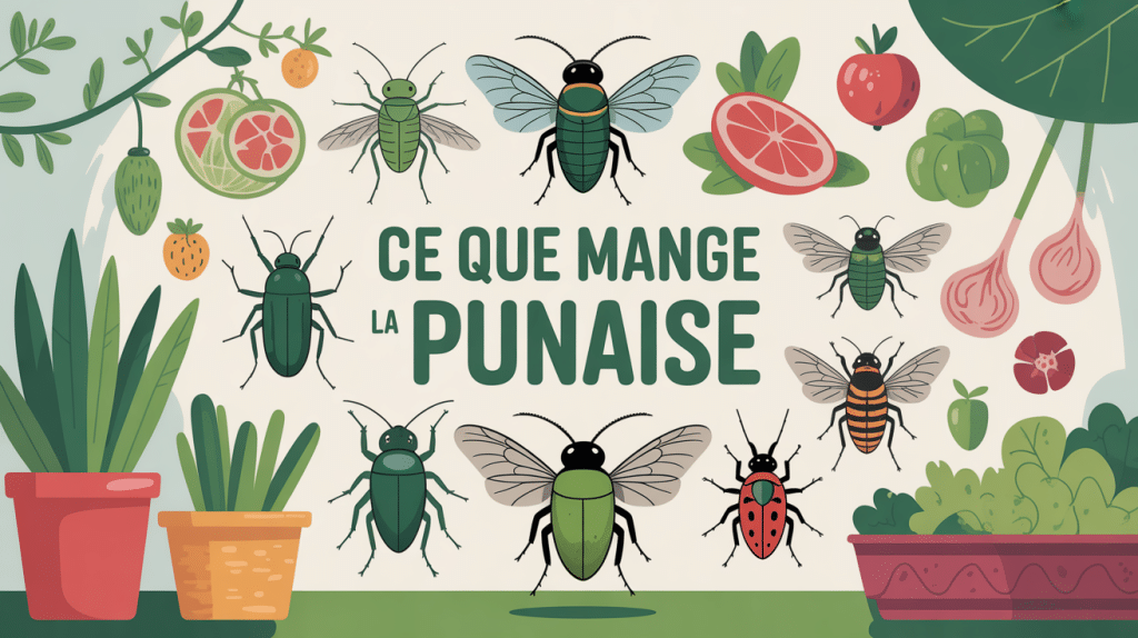 illustration que mange la punaise sang fruits insectes