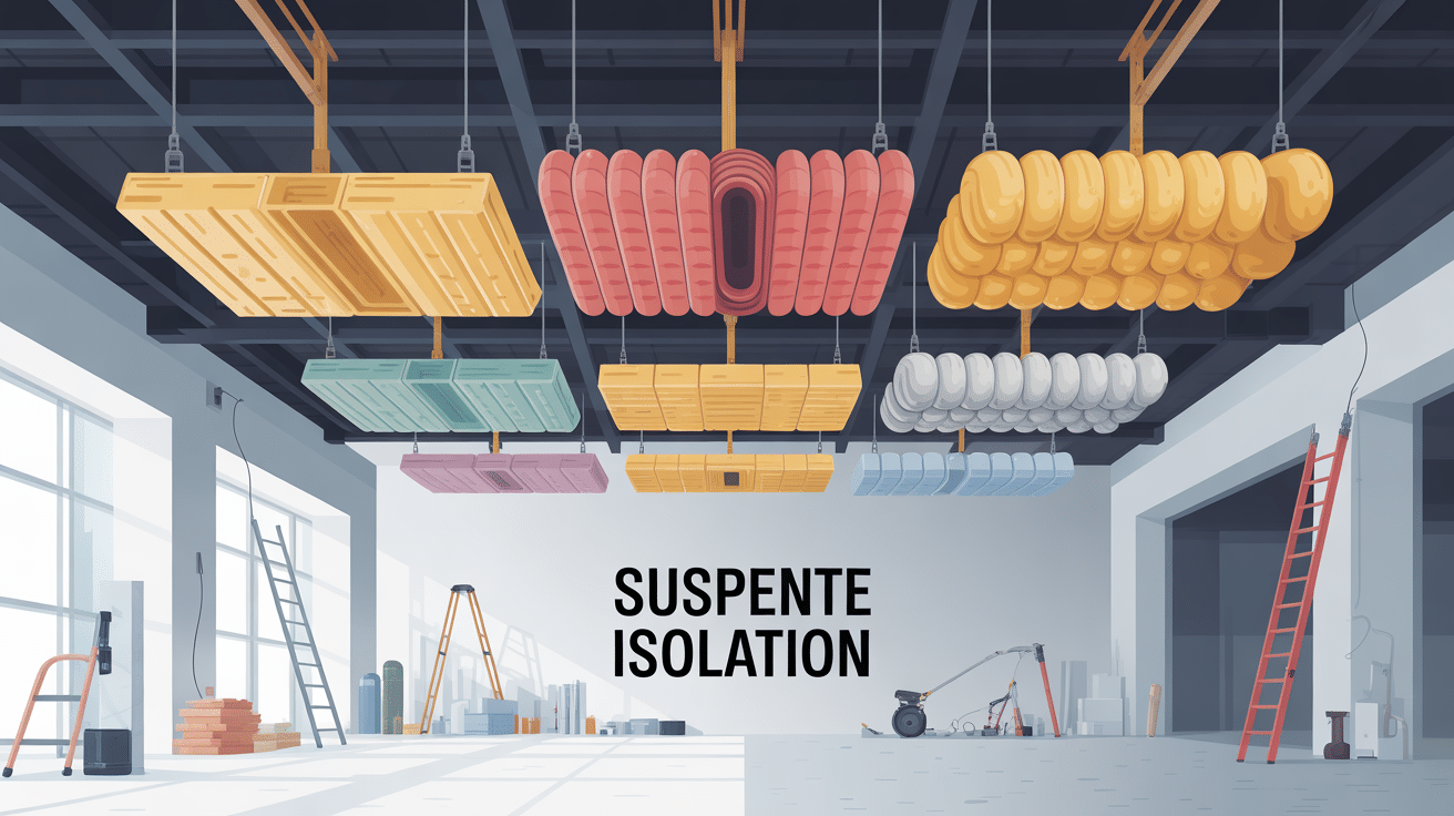 illustration suspente isolation plafond laine minérale thermique acoustique
