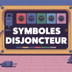 illustration panneau électrique symboles disjoncteur