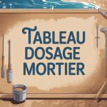 illustration tableau dosage mortier sur chantier organisé