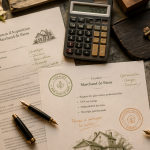 marchand de bien fiscalité bureau contrats calculatrice