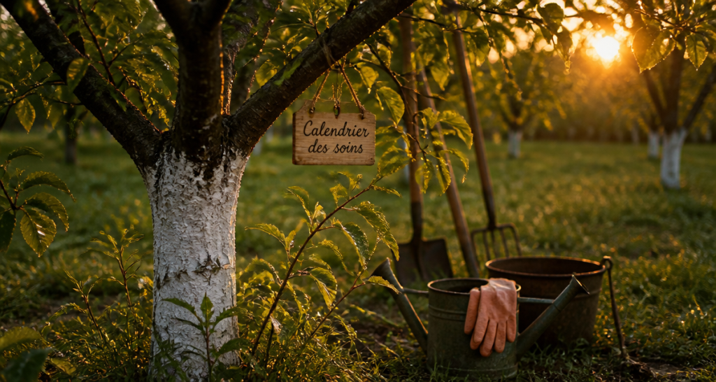 quand traiter les arbres fruitiers arbre chaux outils