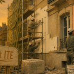 Ravalement ITE immeuble échafaudage ouvriers
