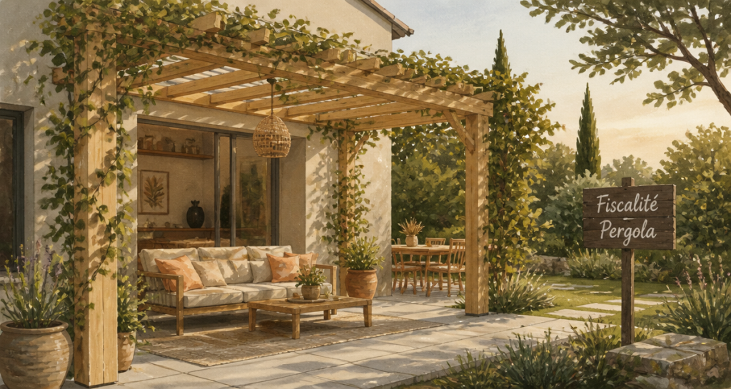 taxe pergola pergola bois jardin