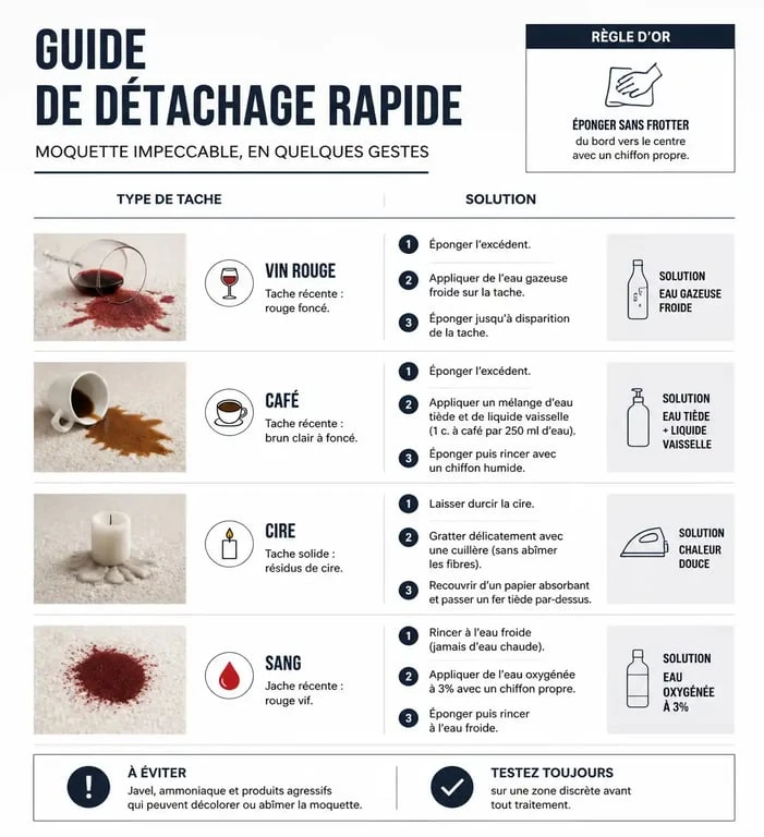 Guide pratique pour nettoyer une moquette et enlever les taches courantes