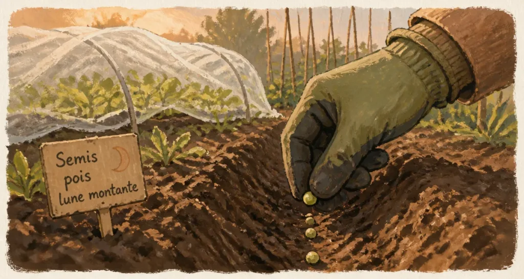 Quand semer les petit pois avec la lune : semis de petits pois