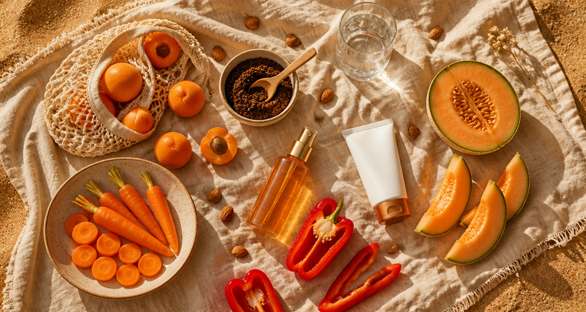 comment bronzer naturellement fruits huile serviette sable