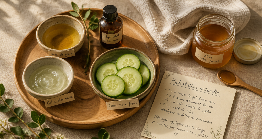 comment hydrater sa peau sans crème avec huiles aloe vera et hydrolat