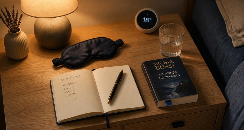 comment trouver le sommeil rapidement objets sur table de nuit