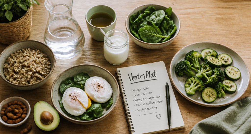 maigrir du ventre alimentation table aliments sains