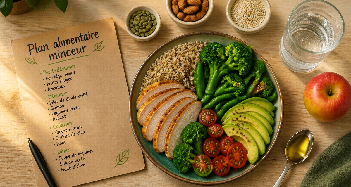 Plan alimentaire pour perte de poids assiette saine
