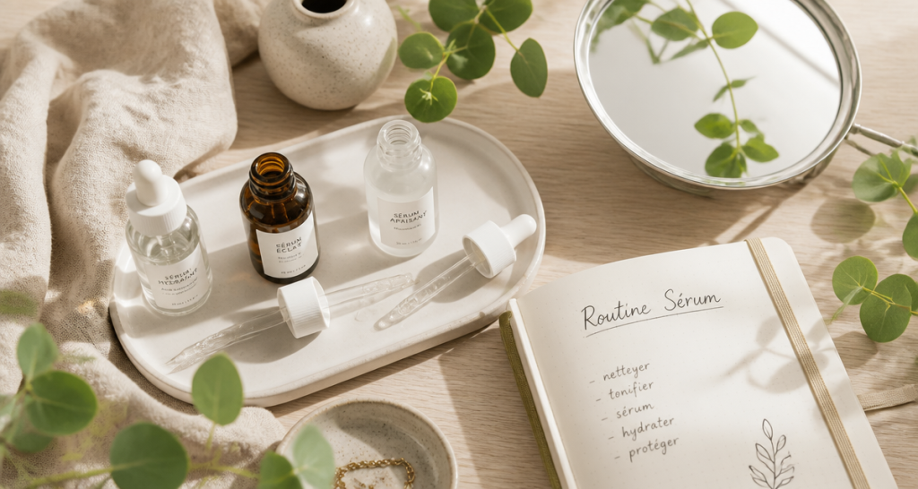 quel serum choisir sérums sur table de salle de bain