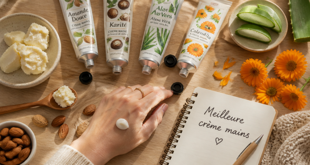 quelle est la meilleure crème pour les mains sur table avec ingrédients naturels