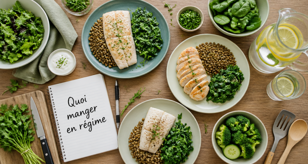 quoi manger en regime, assiette équilibrée
