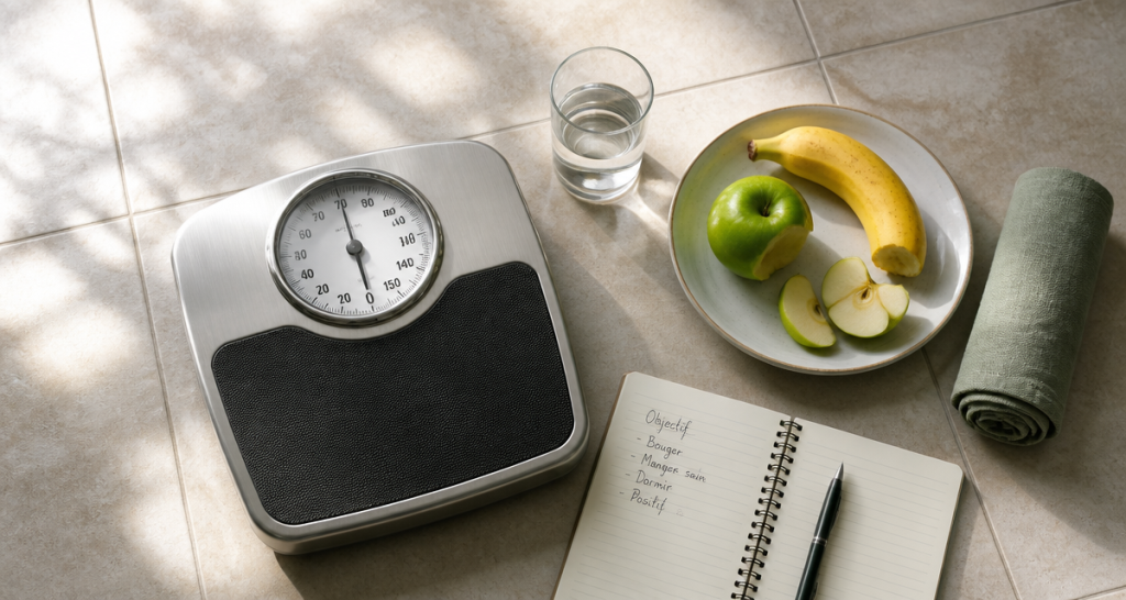 si on se peser le soir combien enlever balance et fruits