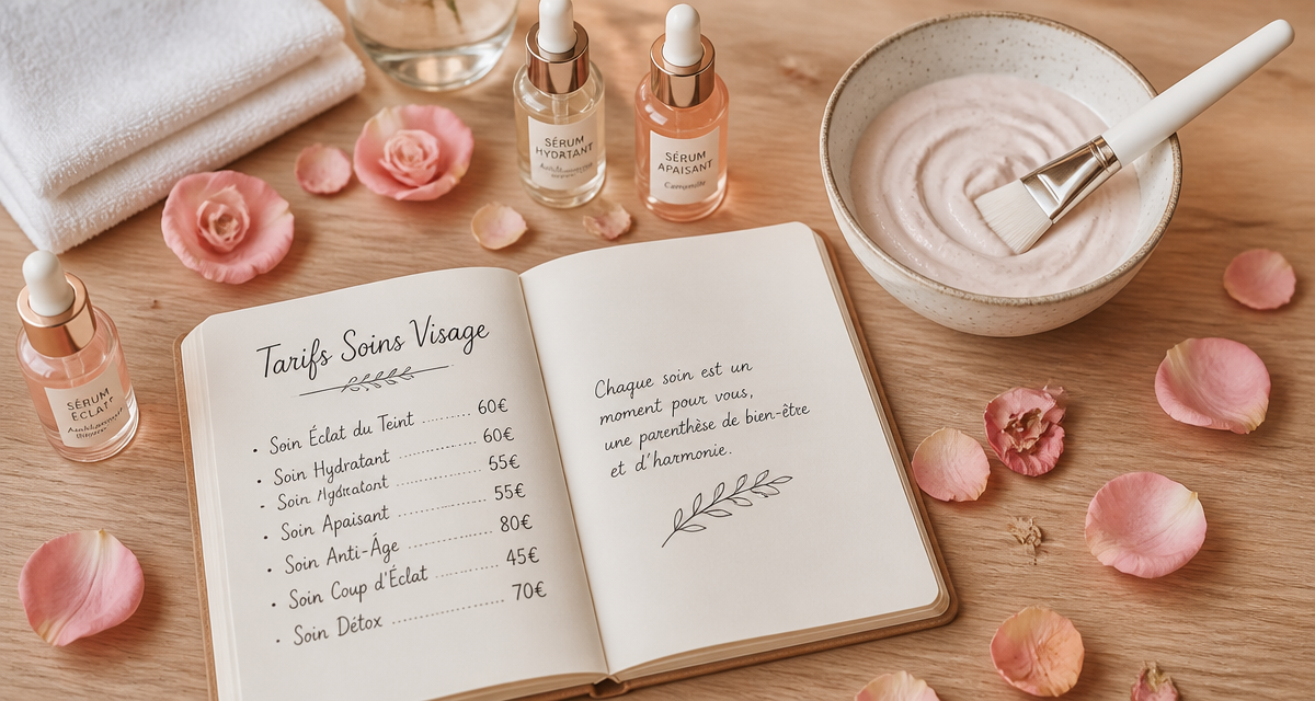 soin du visage prix table institut