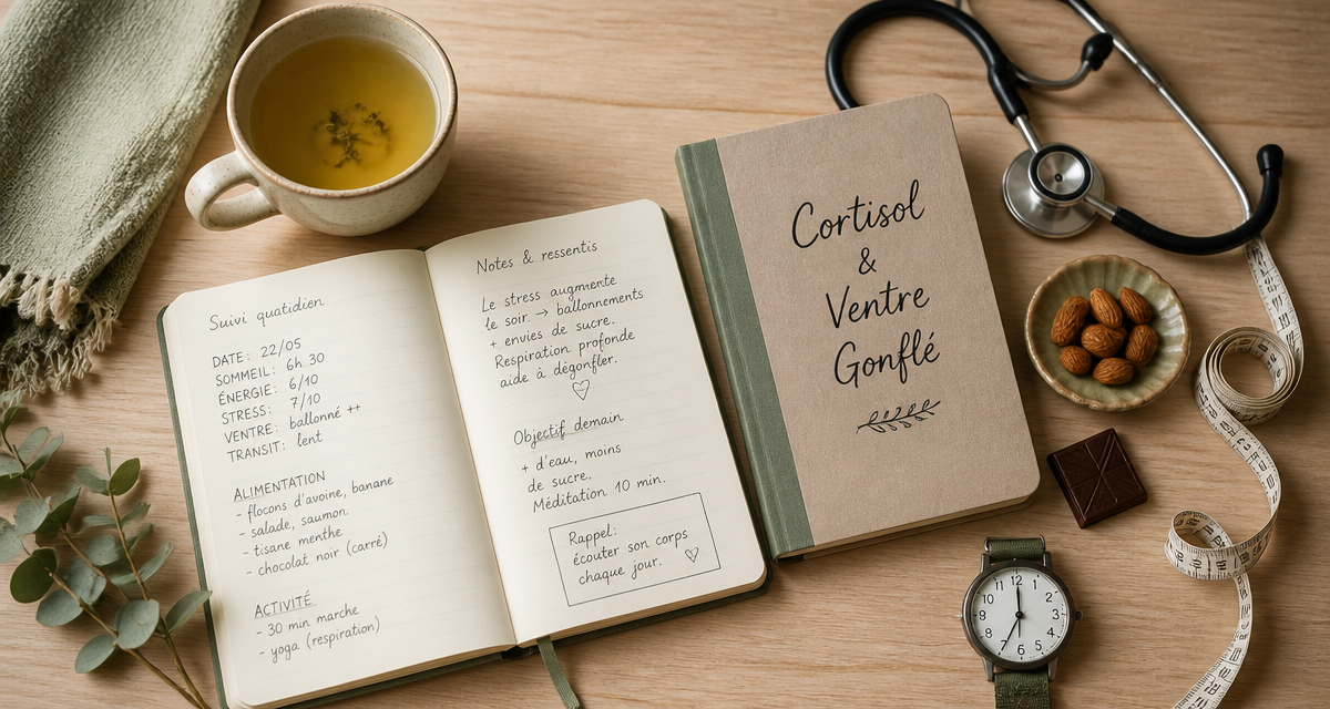 taux de cortisol eleve et ventre gonfle carnet tisane