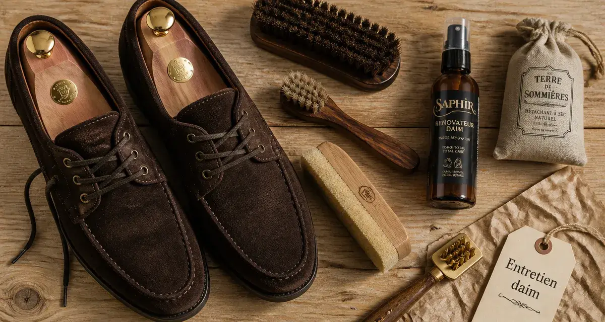 Daim chaussure : produits d’entretien et protection durable