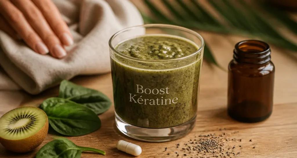 Hair en nails : smoothie et gélule à la kératine et biotine pour renforcer ongles et cheveux