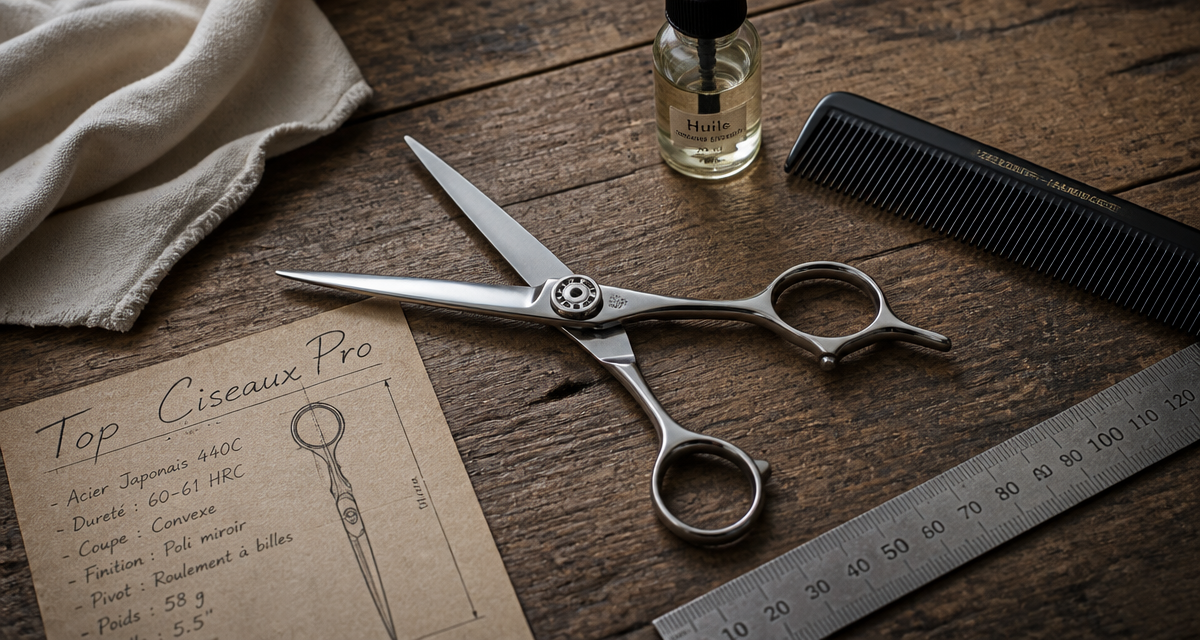Top 10 ciseaux coiffure professionnel acier japonais sur table