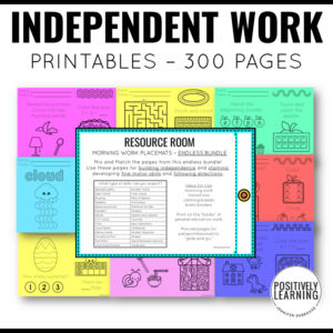 Independent Work for the Resource Room