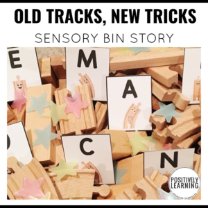 Train Tracks Sensory Bin