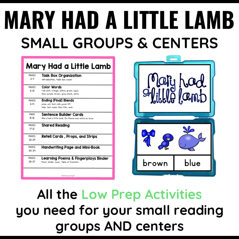 Mary had a Little Lamb Activities