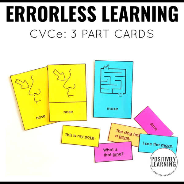 Silent E 3 Part Cards - Positively Learning
