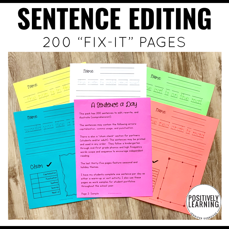 Sentence Editing Pages